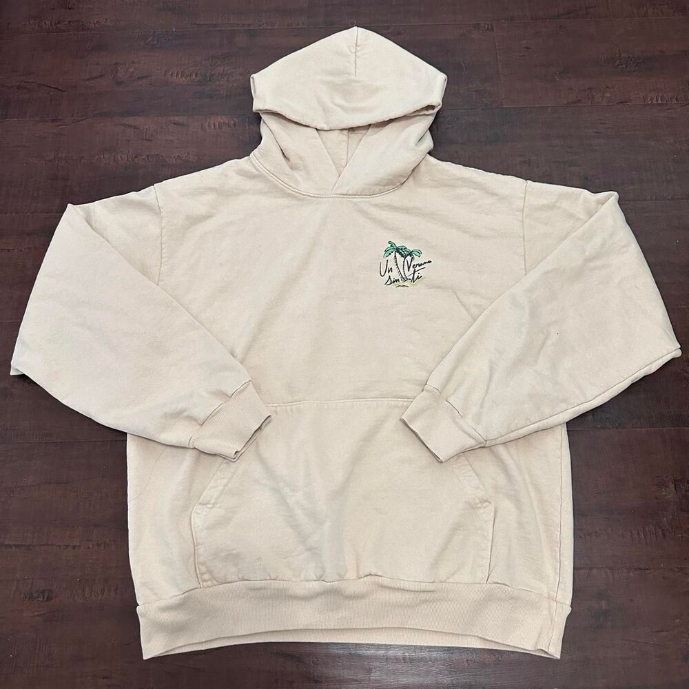 Unbranded Men's Cream and Tan Hoodie